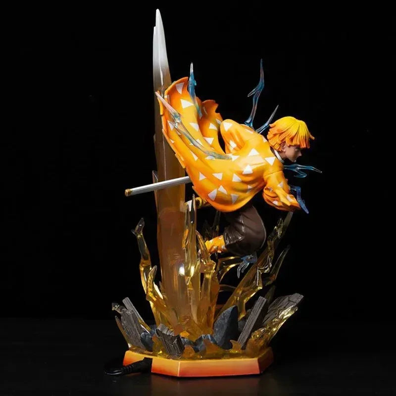 Demon Slayer Agatsuma Zenitsu PVC Action Figures Thunderclap And Flash Effect Anime Kimetsu No Yaiba Figurine Model Toys Gifts