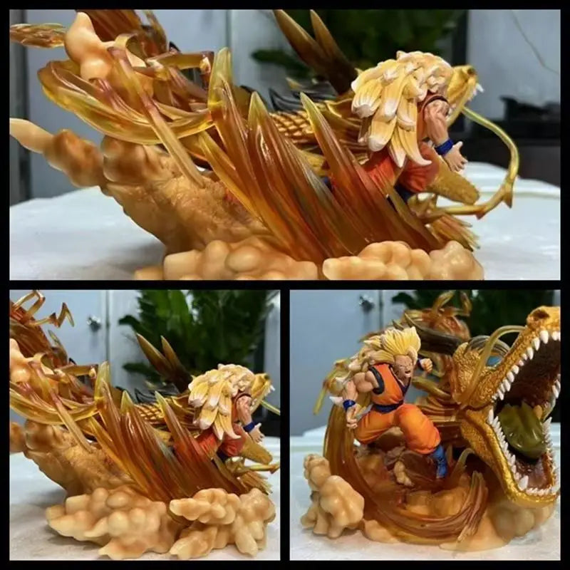 Dragon Fist Explosion Dragon Ball Super Saiyan 3 Son Goku Model Scene Statue Action Figure Collectible Display