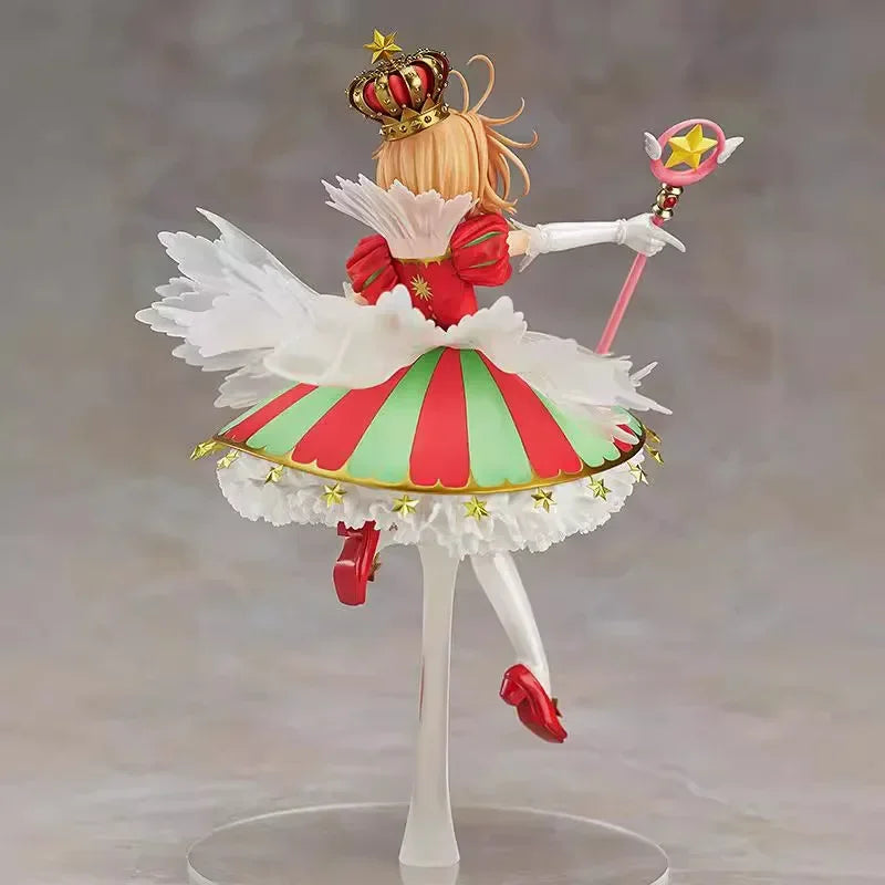 25CM Anime Figure Card Captor Kinomoto Sakura Model Figurines Genuine Decorative Collectible Kids Dolls Toys