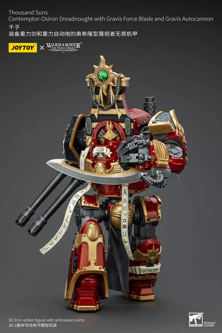 JOYTOY Warhammer "The Horus Heresy" Thousand Sons Contemptor-Osiron Dreadnought With Gravis Force Blade And Gravis Autocannon