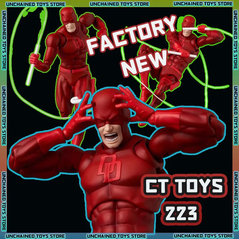Hot-New Ct Toys Action Figure Daredevil Figure Mafex 223 Comic Version SHF Anime Figure PVC Statue Model Custom Gifts Kids Toys