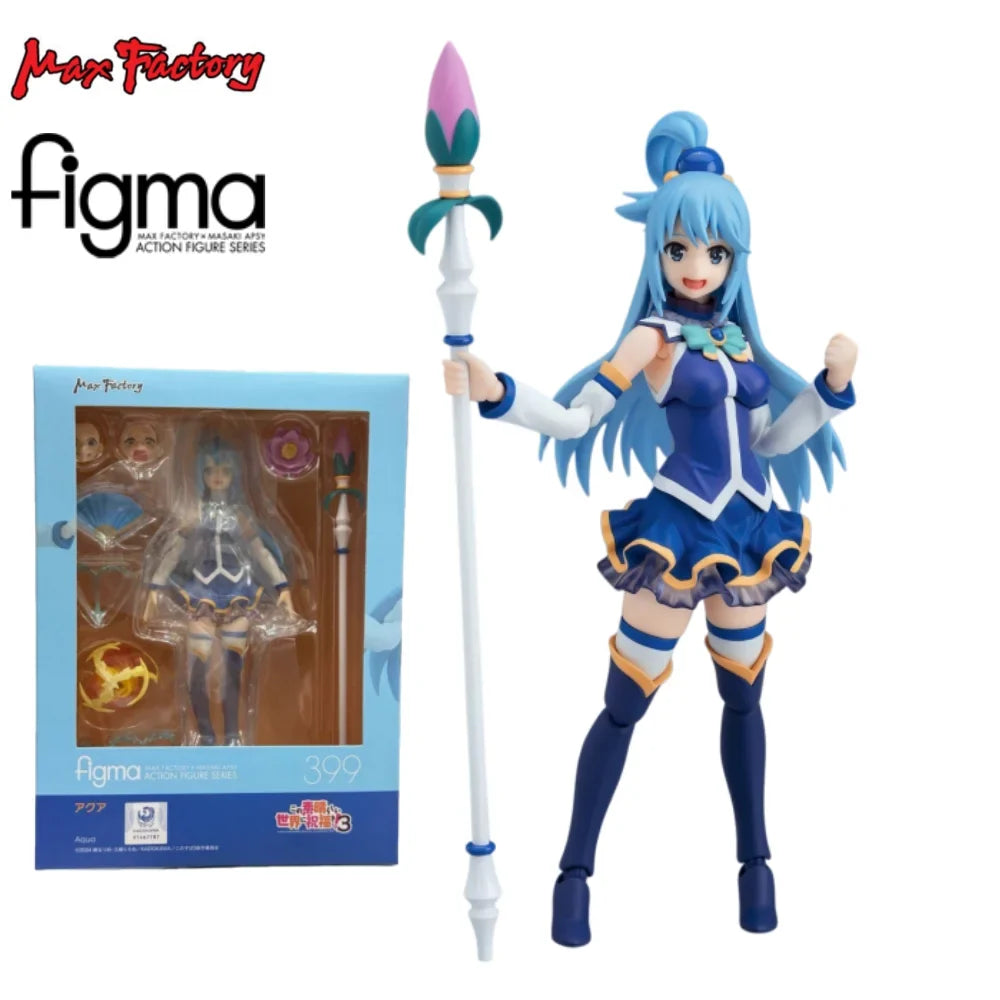 Max Factory Figma 425-Kazuma/399-Aqua/450-Darkness/407-Megumin Anime Action Figure Model Kit for Collector&Fans Multi-accessory