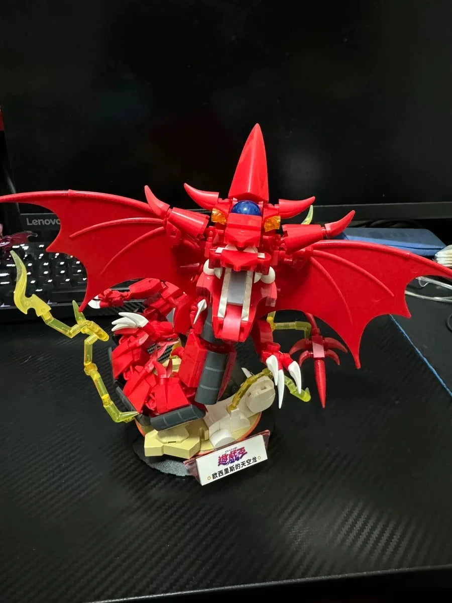 New Yu-Gi-Oh Blue-Eyes White Dragon Model Figures Toys Game Bricks Assembled Toys For Children Birthday Gift Collecting Ornament