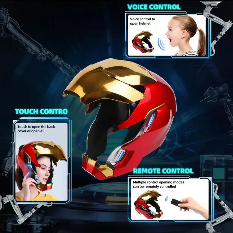 Iron Man Mk50 Rc Wearable Helmet Voice-Activated Deformation Around Figures Animation Derivatives Model Toy Cosplay Gift