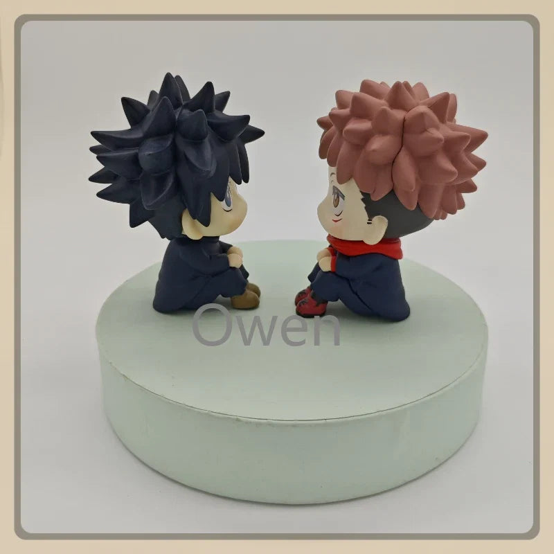 Cute Jujutsu Kaisen Anime Mini Fushiguro Megumi Figurine Itadori Yuji Action Figures PVC Q Version Collection Model Toys Gifts
