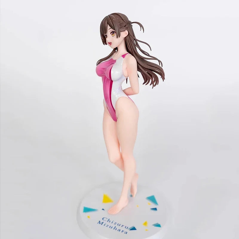 25cm Rent-A-Girlfriend Sexy Anime Figure Chizuru Mizuhara Swimwear Action Figure Chizuru Ichinose Figurine Model Doll Toys Gift