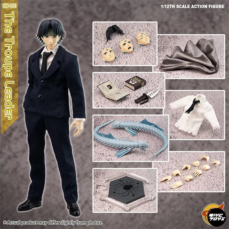 SoloWingStudio 1/12 HUNTERxHUNTER Phantom Troupe The Troupe Leader Chrollo Lucilfer PVC Anime Action Figures Model Toy