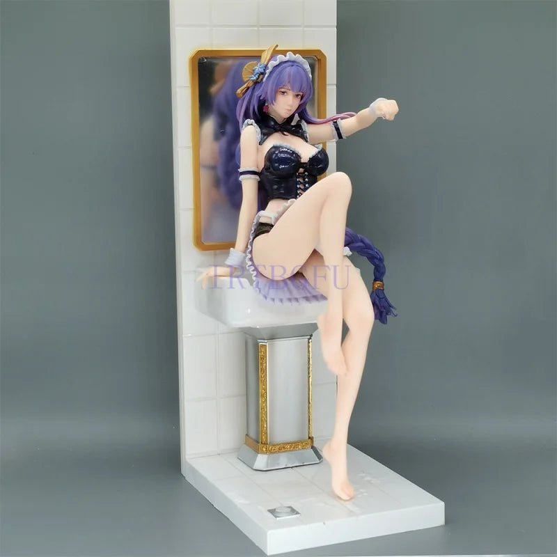 New  Gk Maid Bathroom Beelzebul Genshin Impact Girls Chinese Anime Girl Pvc Action Figure Toy Gk Game Collection Model Doll Gift