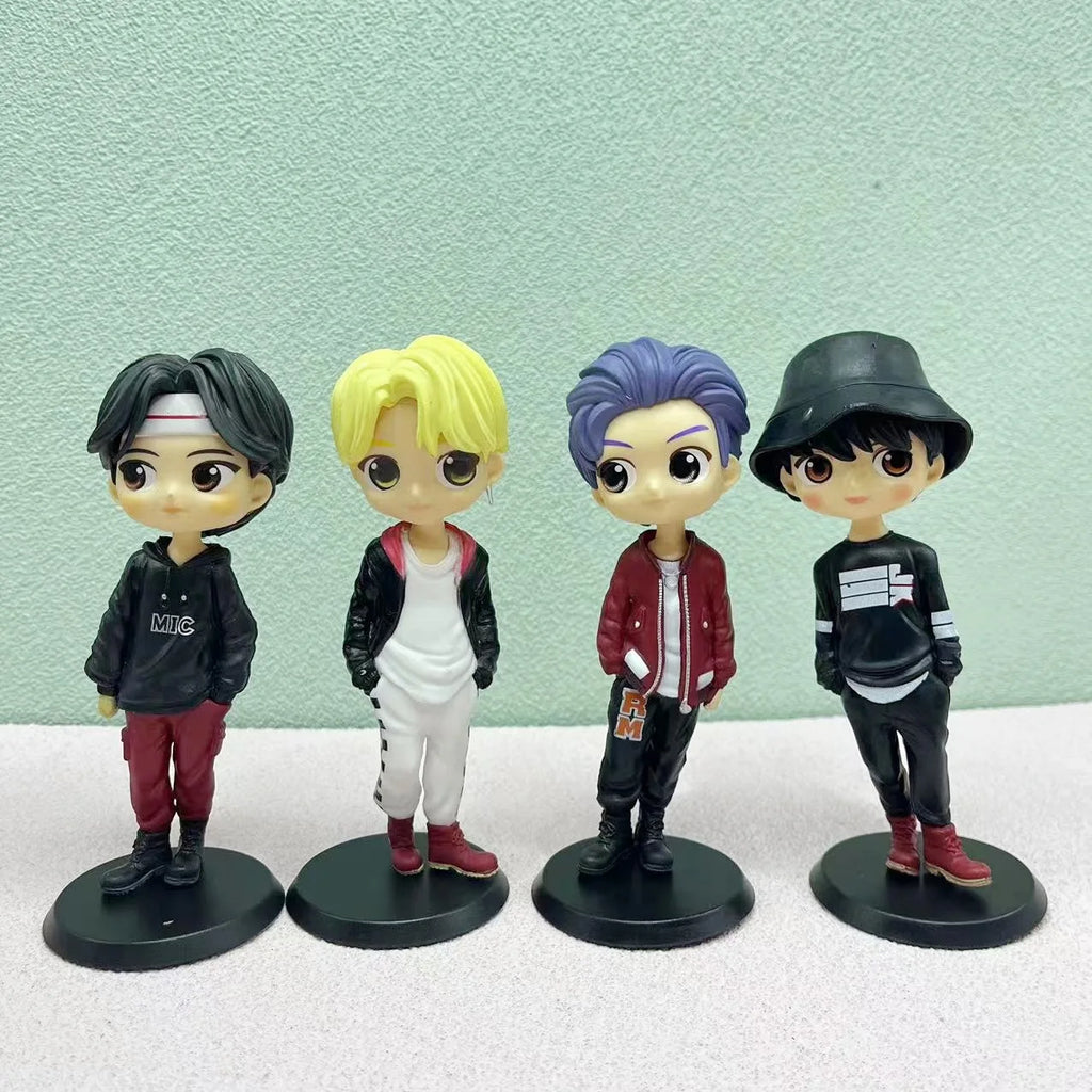 Bts Q Edition Anime Doll Hand-Made Model Car Decoration Ornaments Collectible Action Figure Jk V Rm Characters Mic Drop