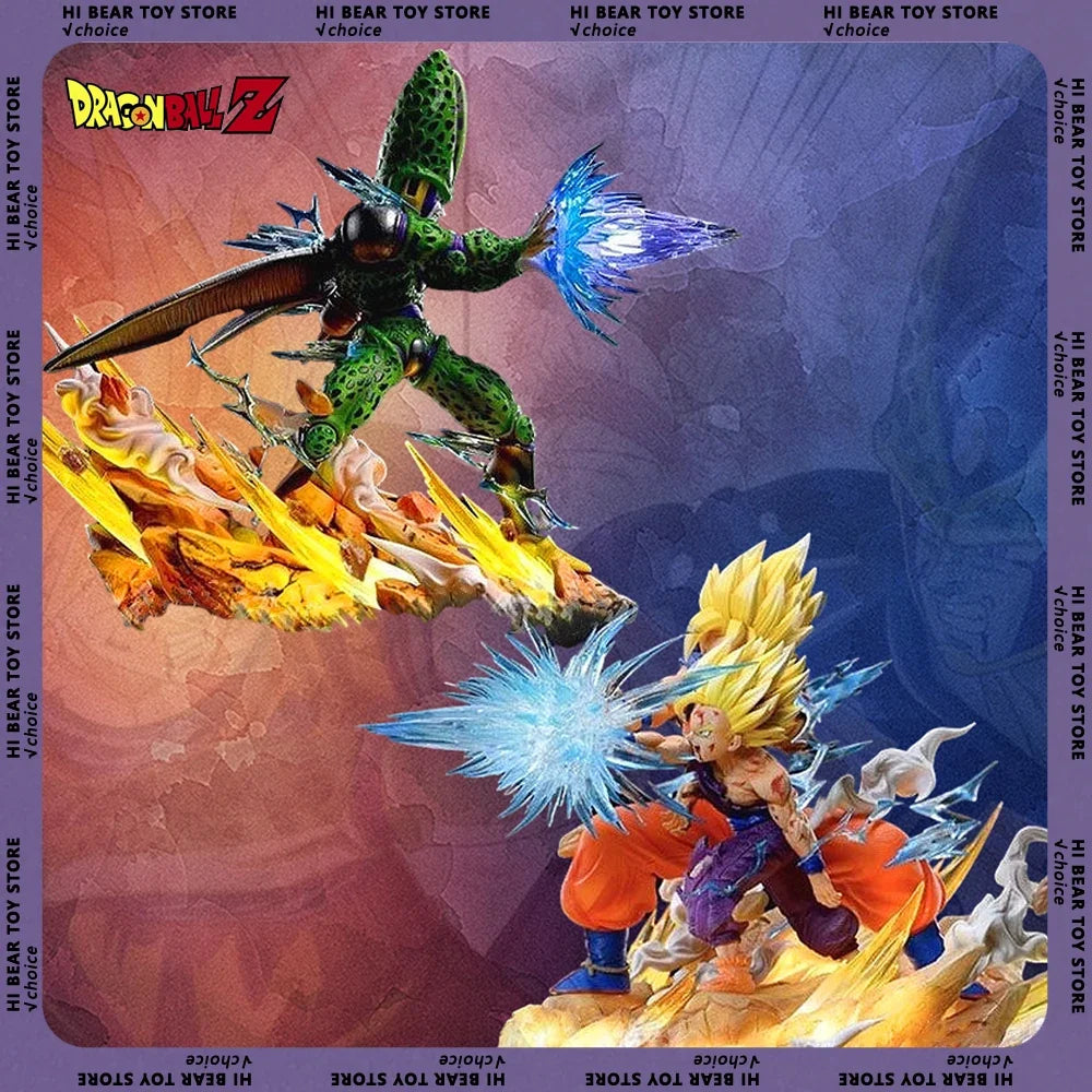 Dragon Ball Z Son Goku Gohan And Cell Anime Figures Super Saiyan Action Figurine Pvc Statue Model Doll Decoration Desk Toy Gifts