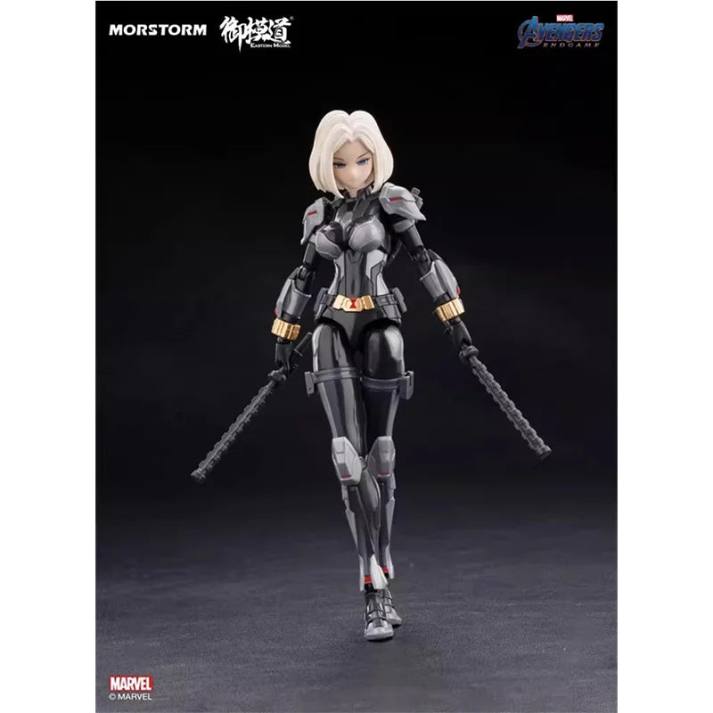 E-Model Original Marvel Comics The Avengers Anime Black Widow Mobile Suit Girl Action Figure Toys Model Gifts for Children