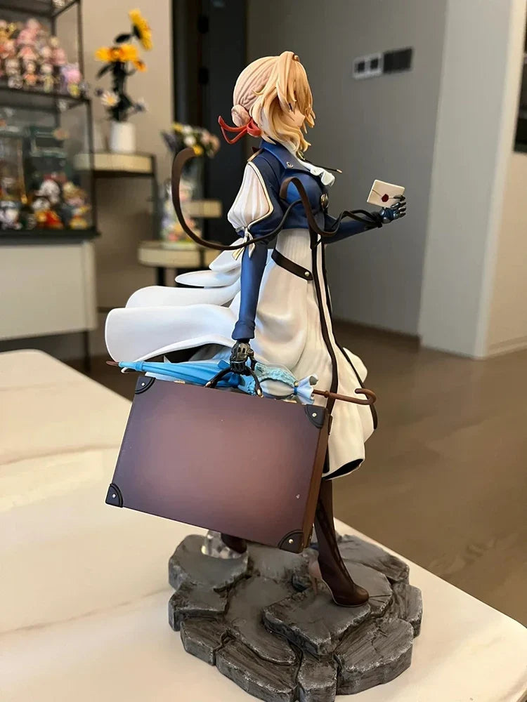25CM Violet Evergarden Anime Figure Violet Eternal Garden Gk Tide Play Anime Girl Statue Model Tabletop Decoration Xmas Gift Toy