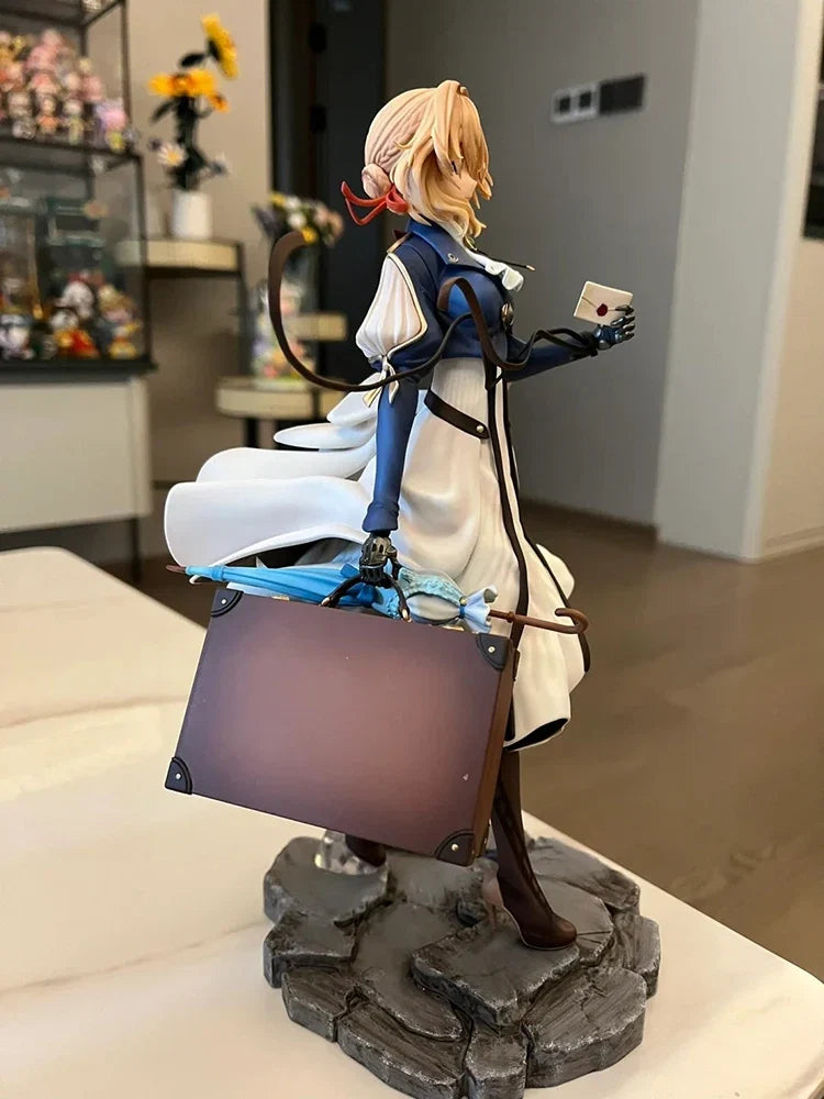 25CM Violet Evergarden Anime Figure Violet Eternal Garden Gk Tide Play Anime Girl Statue Model Tabletop Decoration Xmas Gift Toy