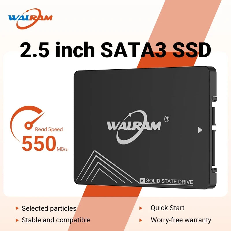 WALRAM SATA3 SSD 512GB Laptop 2.5 HDD 1TB 2TB Solid State Drive 500GB 120GB 128GB 240GB 256GB 480GB HD Desktop PC Hard Disk 1 TB