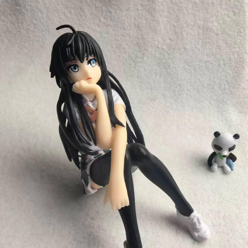 Anime My Teen Romantic Comedy Action Figure Luffy Yukinoshita Yukino Sitting Car Decoration PVC Collect Model Dolls Toys Gift
