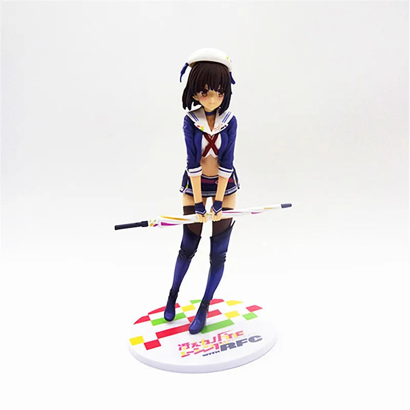Anime Saekano How to Raise a Boring Girlfriend Figure Racing Girl Megumi Kato Take Umbrella Action Figure Sexy Girls Model Doll