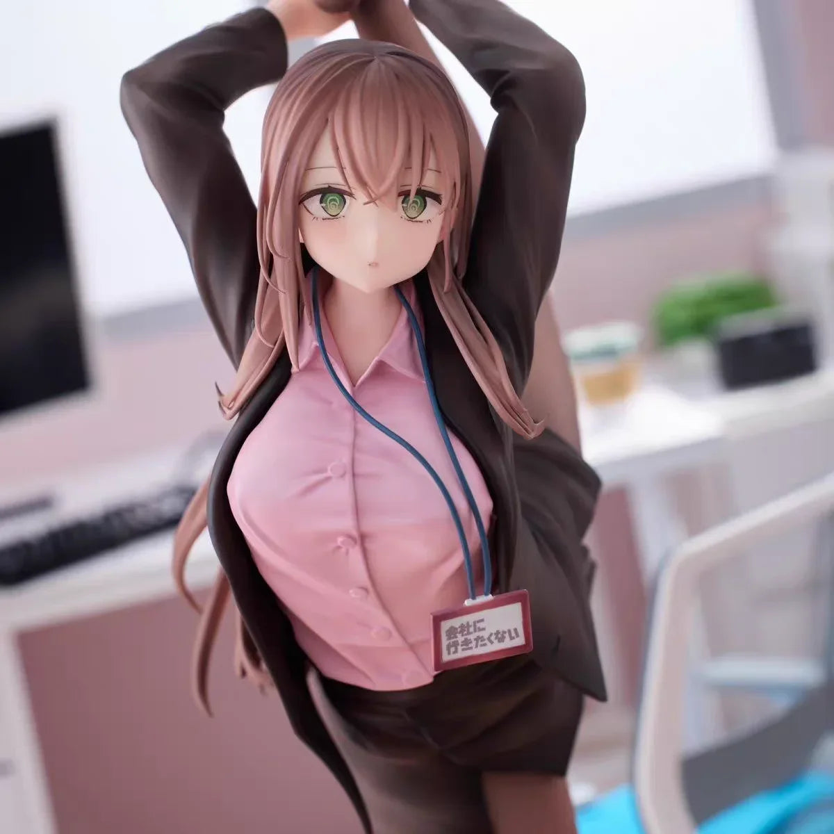 Lazy OL Girl Anime Figure Soft Body Beautiful Girl Collectible Model Gift for Boys Static Proportion /9 Available Sto
