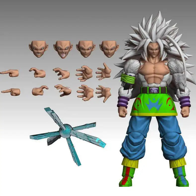 Black Hole Toys Dragon Ball Anime SHF Super Saiyan 5 Ssj5 Son Goku Son Gohan White Hair Son Goku Action Figure Collection Model