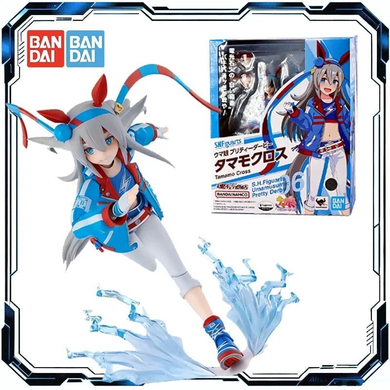 Bandai Original SHF Pretty Derby Oguri Cap Tamamo Cross Umamusume Action Figure Toys for Boys Girls Kids Gift Collectible