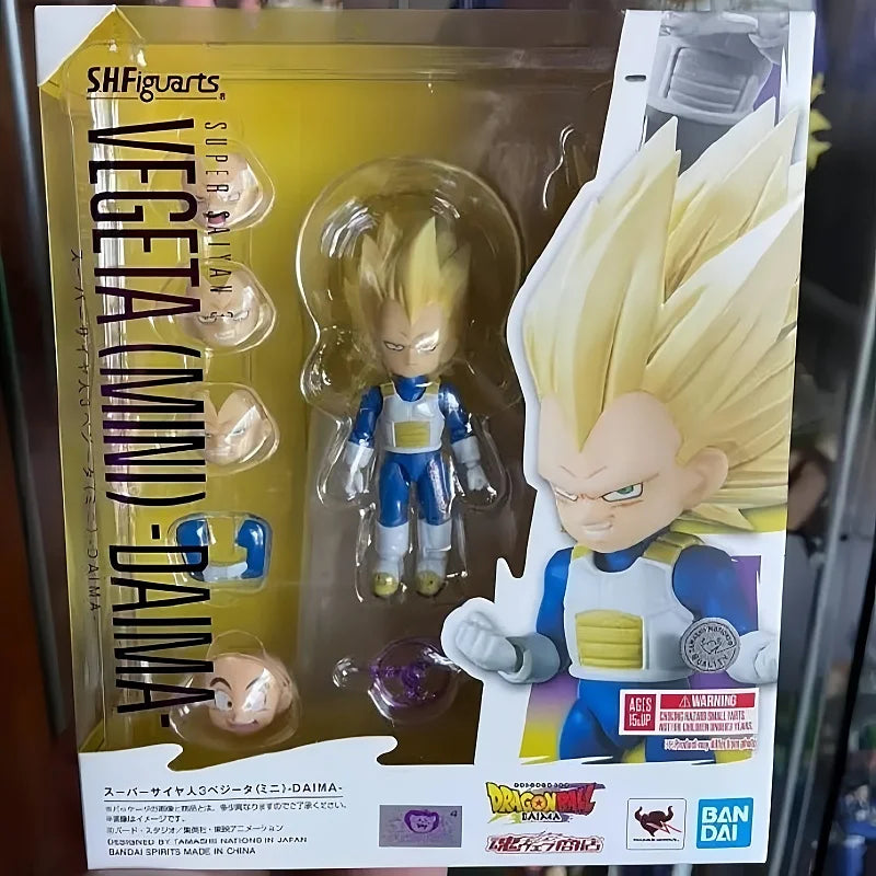 In Stock Original Bandai S.H.Figuarts Shf Super Saiyan 3 Vegeta Mini Daima Dragon Ball Daima Anime Action Collection Figure Gift