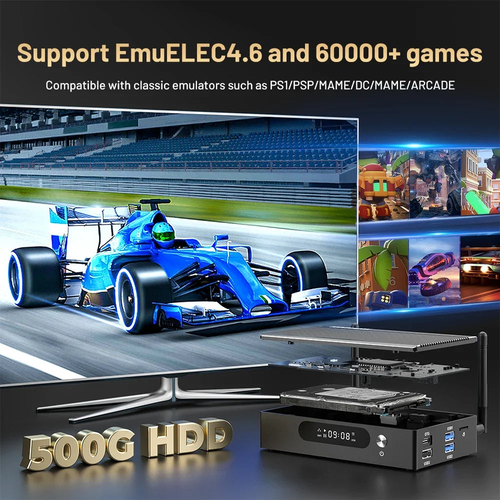 KINHANK Super Console X3 Pro Retro Video Game Console 60000 Games for PS1/PSP/SS/N64/DC/Arcade  Android 9