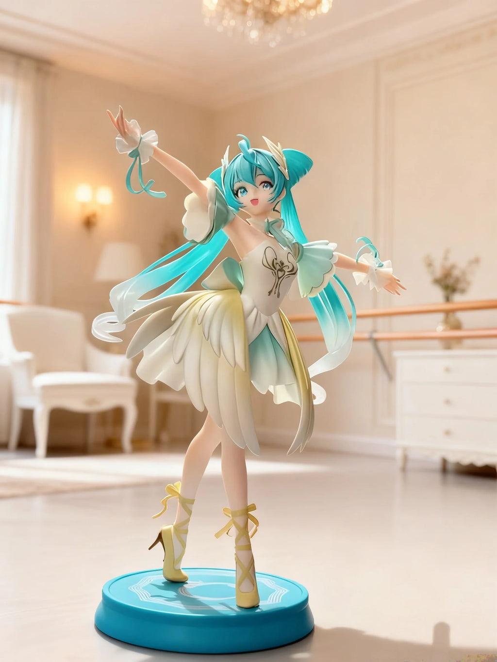 New Noble and Elegant Swan Ballet Hatsune Miku Pvc Character Model Ornament Animation Collector Statue Desktop Decoration