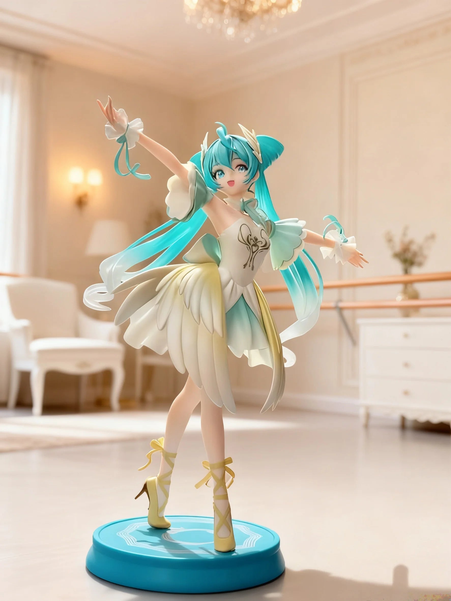 New Noble and Elegant Swan Ballet Hatsune Miku Pvc Character Model Ornament Animation Collector Statue Desktop Decoration