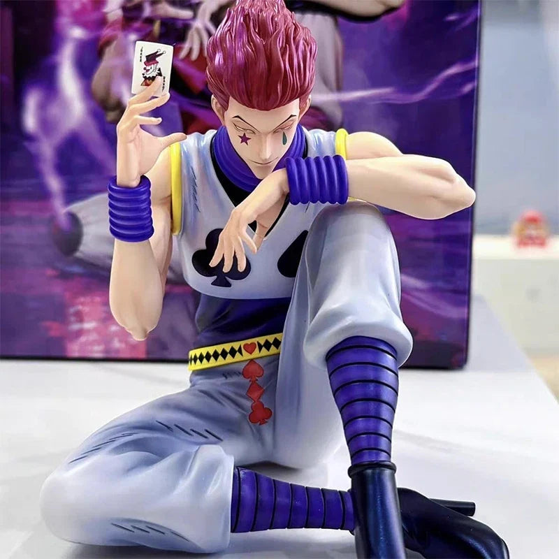 Hunter×Hunter Anime Hisoka Action Figure Pvc Sitting Statue Doll Desk Decoration Collectible Toy In Stock Genuine