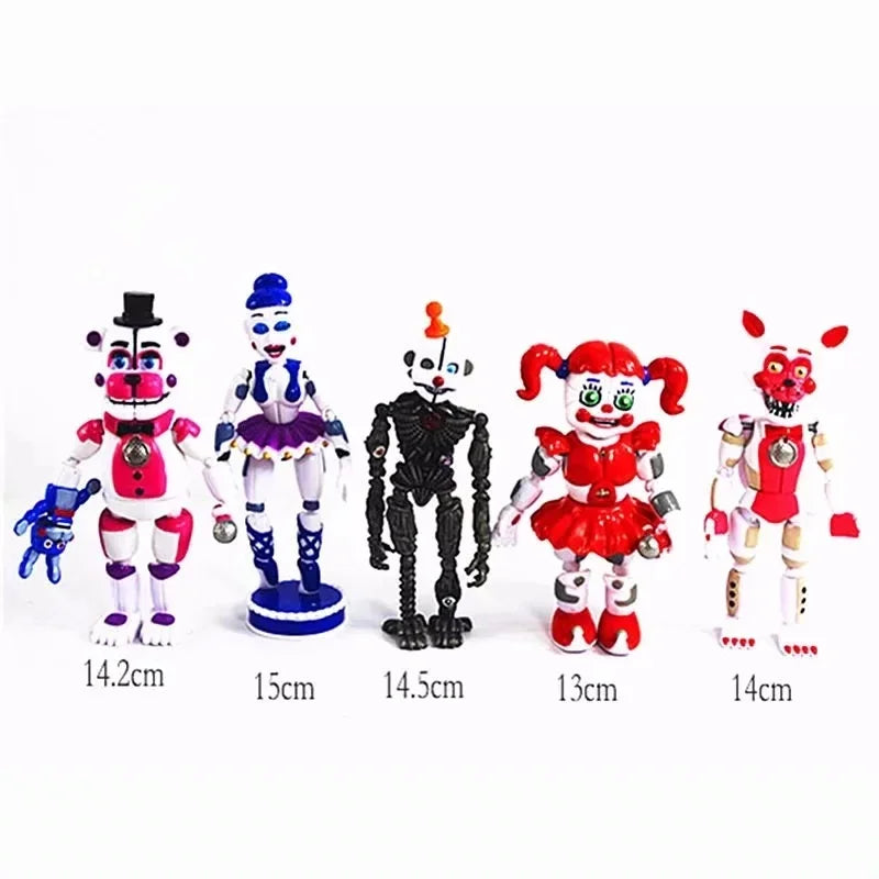 5 Pcs/Set Midnight Toy Bear Game Funtime Foxy Sister Location Horror Doll Lightening Movable Joint Toys