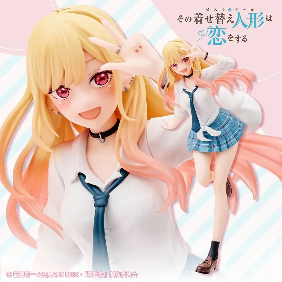 18CM Anime My Dress Up Darling Kitagawa Marin Figure School Uniform Dress Up Standing Model Toy Gift Action Figure For Kids PVC