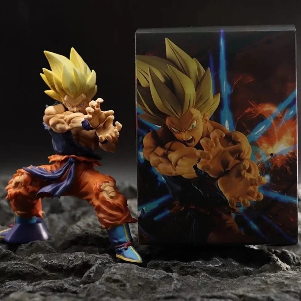 15.5cm/6.1-inch Dragon Ball Z anime character Sun Wukong battle damage shockwave PVC Action Figure Collection Decoration Toys