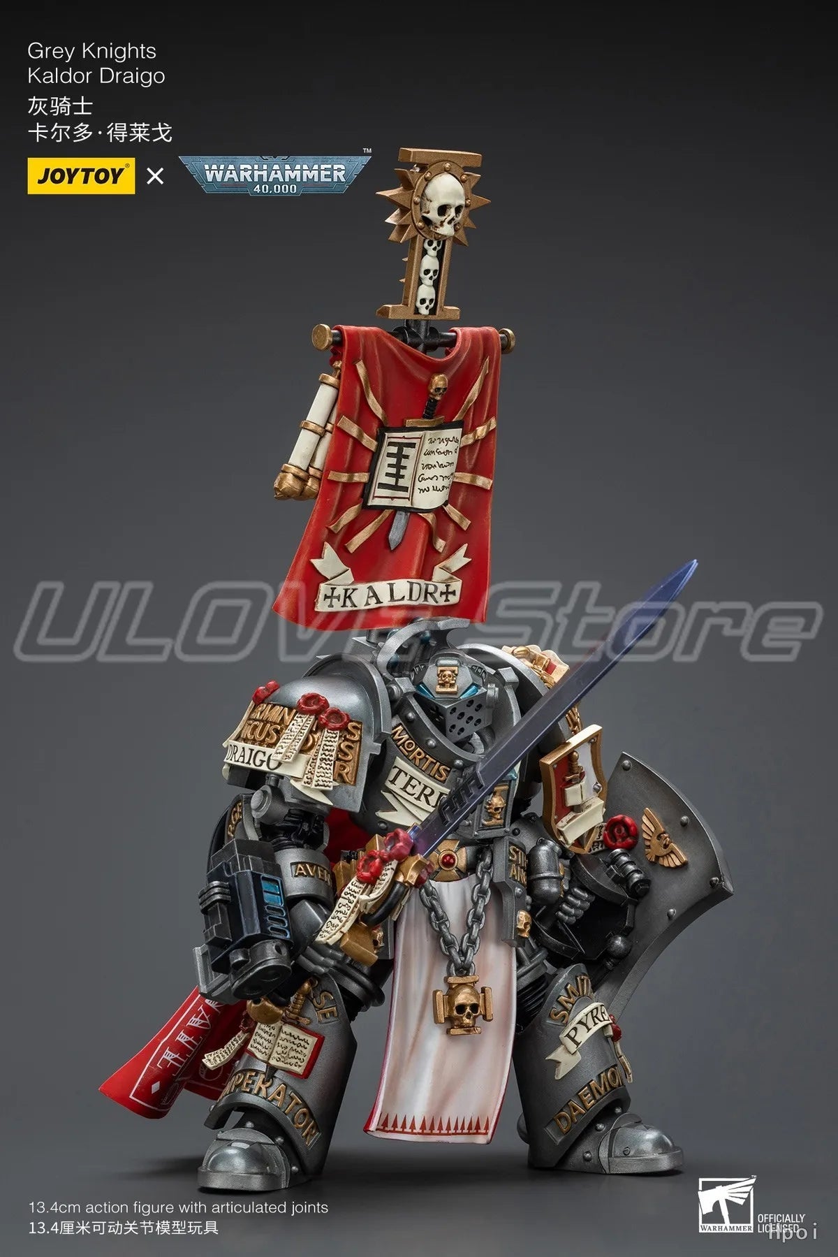 Original JOYTOY WARHAMMER 40K Grey KnightsKaldor Draigo 1/18 Action Figure Model Ornament Gift