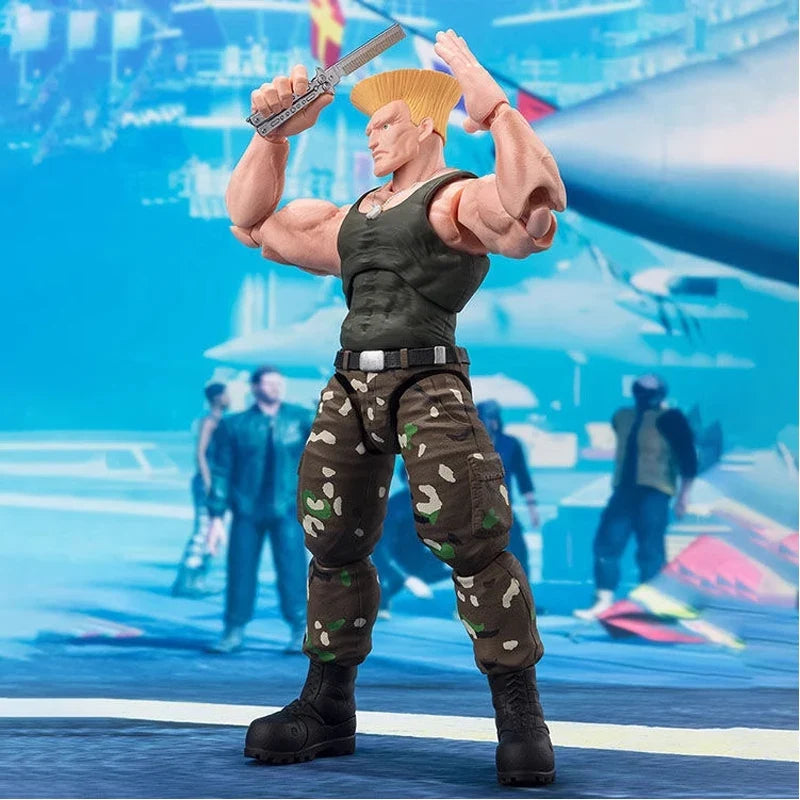 Bandai Genuine SHF Street Fighter(SF)CHUN-LI GUILE RYU OUTFIT 2 Anime Action Figure Collectible Model Toy Ornament Gift Children