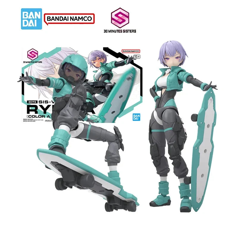 Bandai 30MS Genuine Model Kit 30MS SIS-V00 Rydira [Color A] Skateboard Clothing Action Figure Joints Movable Model Toys Gifts