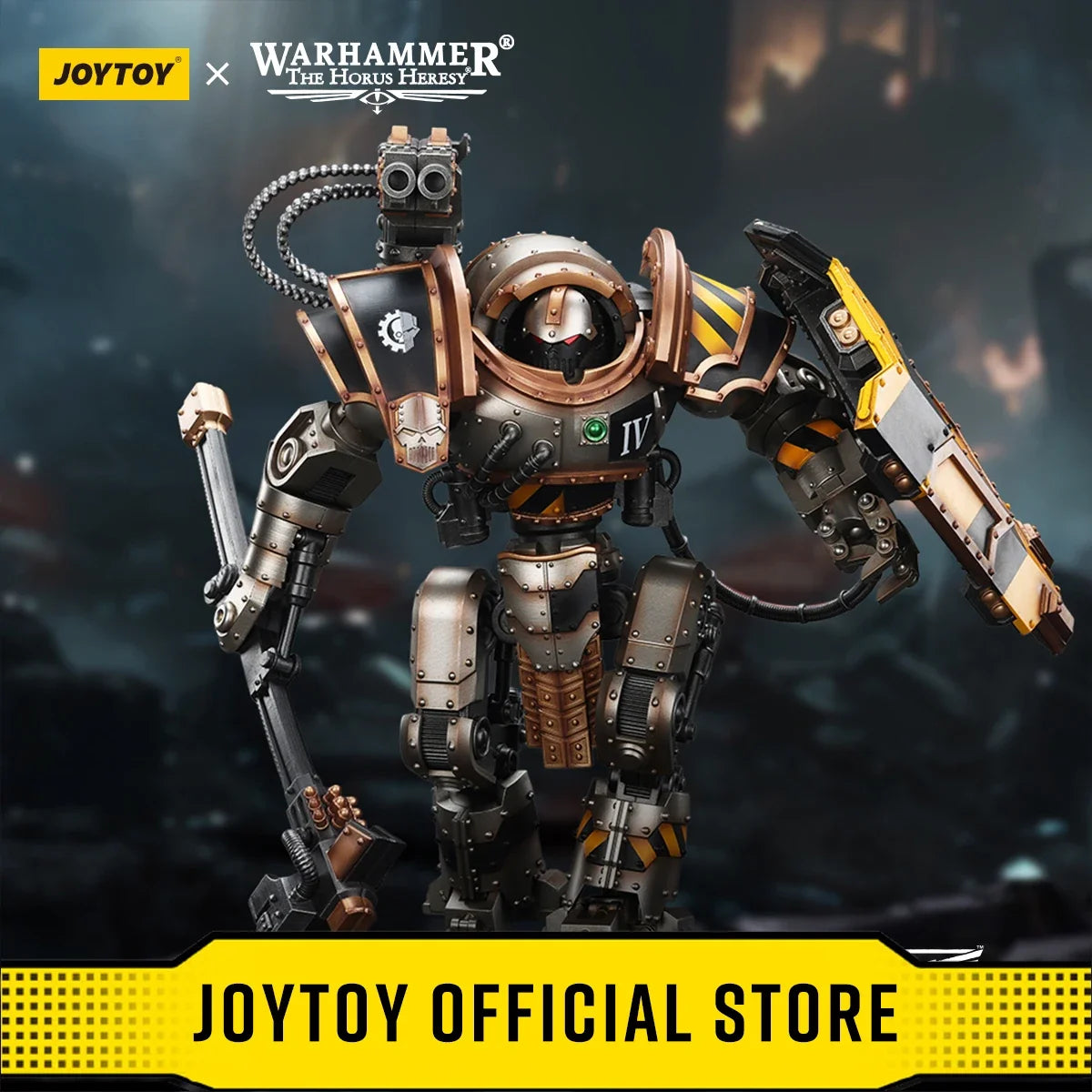 JOYTOY Warhammer Action Figures Iron Warriors Iron Circle Domitar-Ferrum Class Battle-automata  with Karceri Battle Shield
