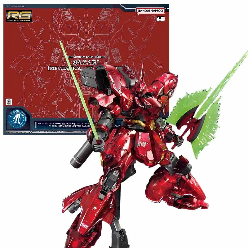 Bandai Original GUNDAM RG Series SAZABI MECHIANICAL CORE PLAIING Anime Action Figure Assembly Model Toys Collectible Model