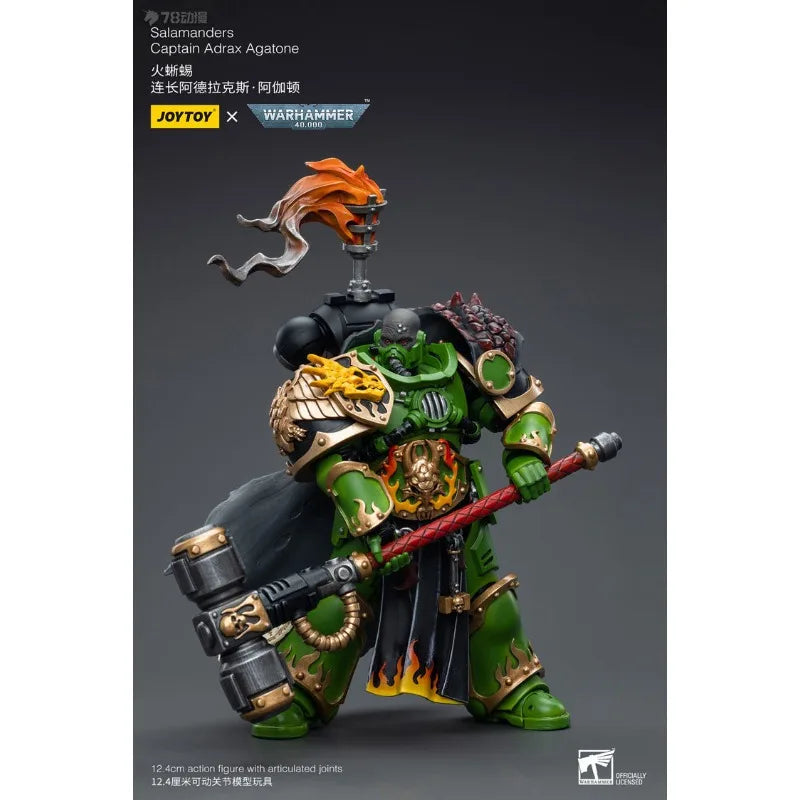 JOYTOY Genuine JOYTOY X Warhammer 40K Series Captain Adrax Agaton of The Astat Fire Lizard Company 1/18 Movable Model Boy's Gift