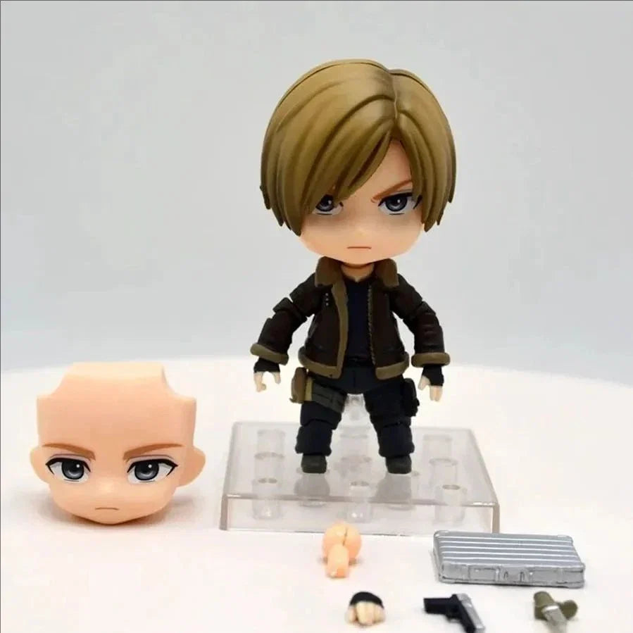 Leon S. Kennedy Q Version 10cm Action Figure - Anime PVC Desktop Ornament Collectible Gift for Boys And Kids Birthday