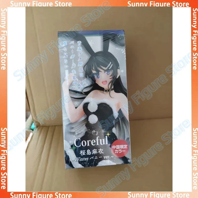 In Stock TAITO Coreful Mai Sakurajima Winter Bunny Ver Desktop Cute Doll Anime Figures Kawaii PVC Gift Toys Collectible Models