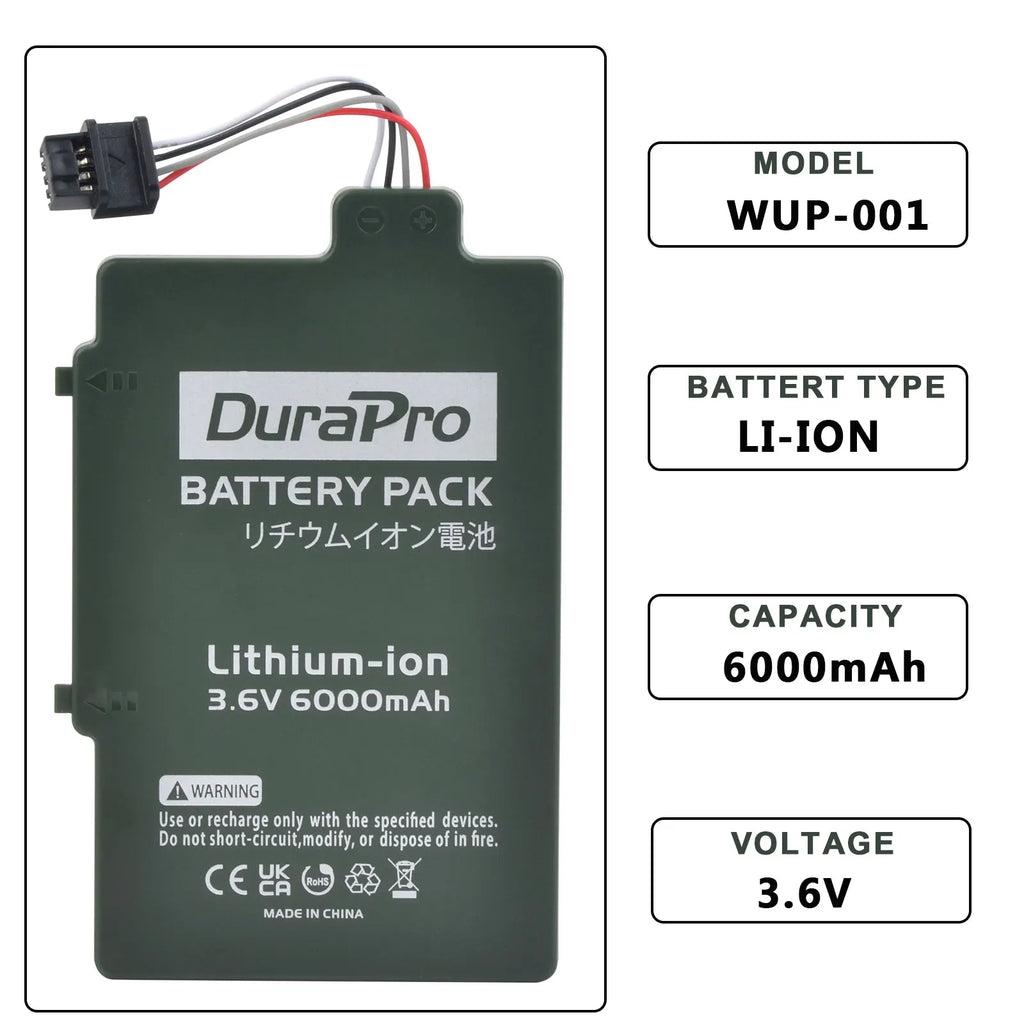DuraPro Batteries for Nintendo Wii U Gamepad 6000mah WUP-001 WUP-012 WUP-010 Battery for Nintendo WiiU Game pad with free Tool