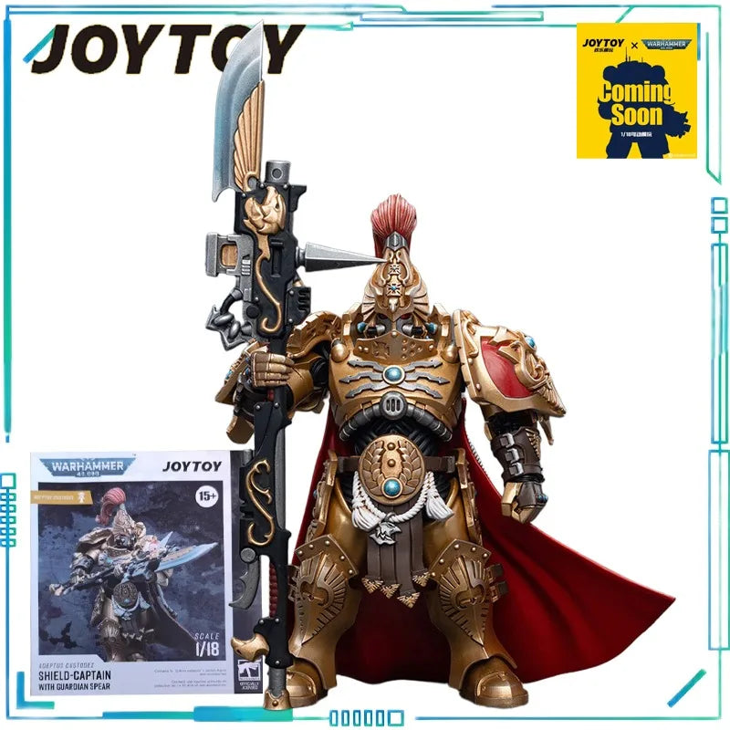 JOYTOY Genuine JOYTOY X Warhammer 40K Series Company Commander A Guard Unit Flag Execution Officer Movable Model Boy's Gift
