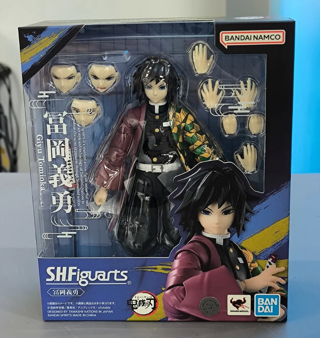 In Stock Original BANDAI SHFiguarts Demon Slayer Giyu Tomioka Figure Action Anime Genuine Model Boxed Toy