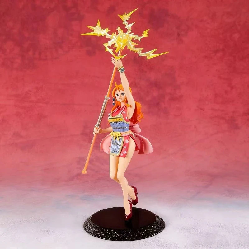 Anime One Piece Nami Figure Magic Weather Wand WT100 Commemorative One Hundred Scenes of the Great Pirates by Eiichiro Oda Model