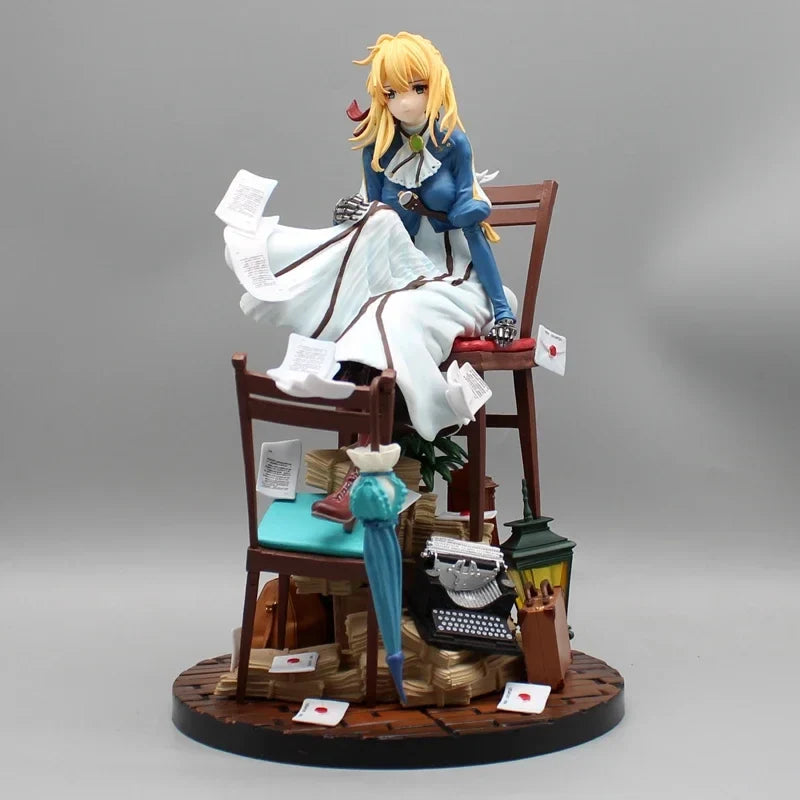 28cm Anime Violet Evergarden Action Figures Gk Acrylic Figurine Model Collection Peripheral Creative Toys Decoration Doll Gifts