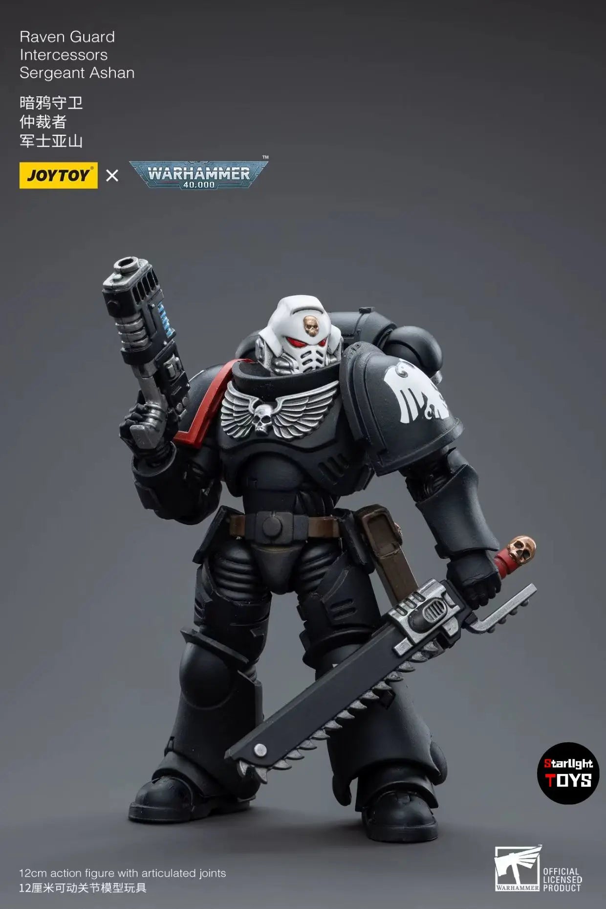 【JOYTOY】Warhammer 40K Raven Guard Intercessors Sergeant Ashan 1/18 Action Figure Toys Collection