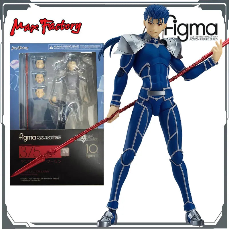 Max Factory Original Figma Lancer - Cu Chulainn Anime Action Figures Toys for Boys Christmas Gift Collectible Model Ornaments