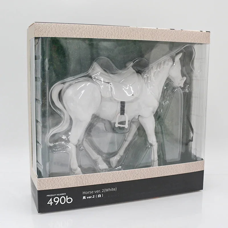 16cm #490 Figma Anime Figure Figma Horse ver.2 White/Brown/Chestnut Action Figure Max Factory Collectible Model Doll Toys Gifts