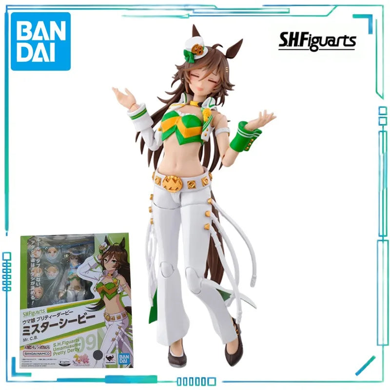 BANDAI Genuine S. H. Figuarts Series Racing Girl Pretty Derby Rice Bath，Mr. CB Qianming Represents Anime Game Model Collectibles