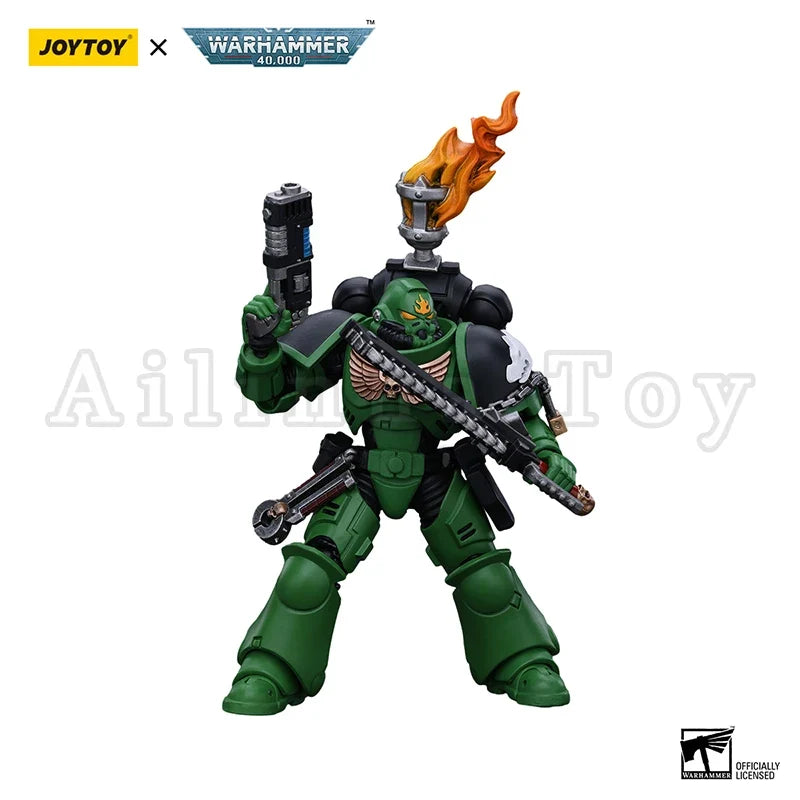 JOYTOY 1/18 Action Figure 40K Salamanders Intercessors Sergeant Tsek'gan Brother Haecule Re-issue Version Anime Toy