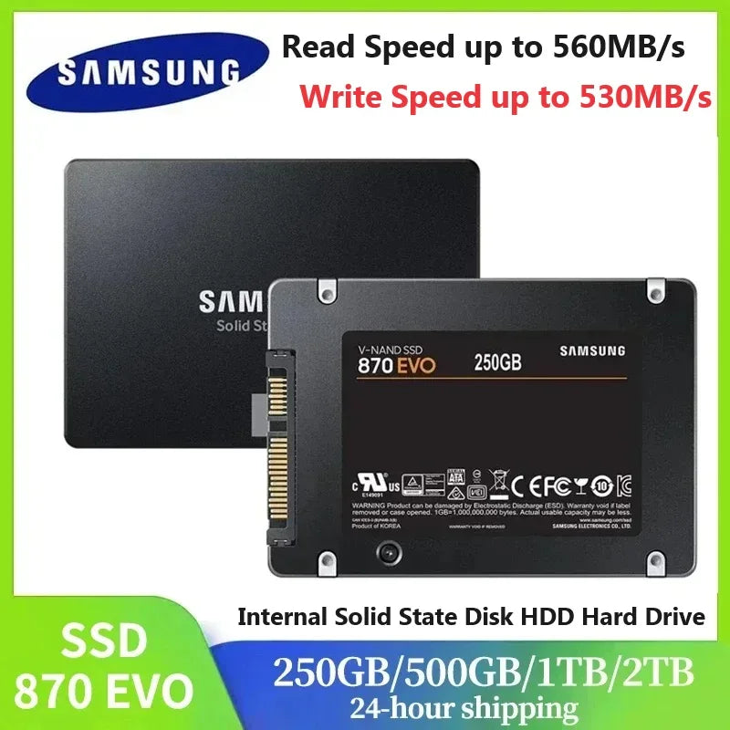 SAMSUNG SSD 870 EVO Internal Solid State Disk HDD Hard Drive SATA3 2.5 inch Laptop Desktop 1TB 2TB 250GB 500GB PC MLC disco duro